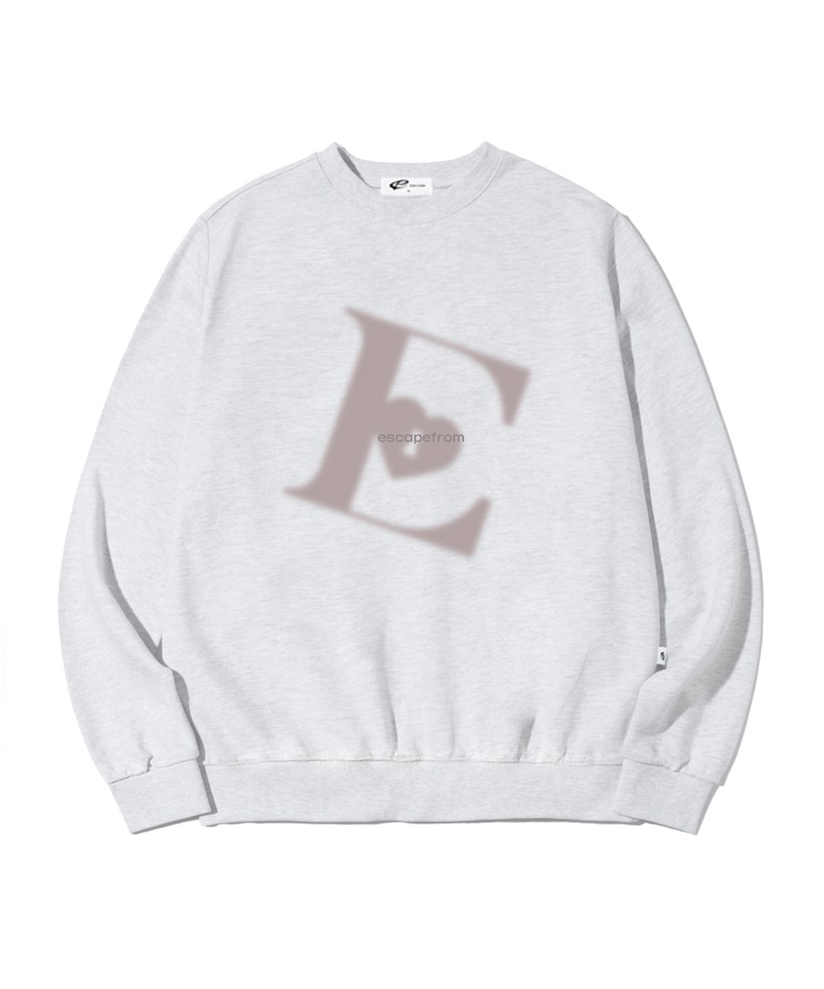 이스케이프프롬(ESCAPEFROM) 빅 스머지 로고 프린트 맨투맨 화이트멜란지