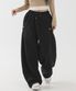 스냅 커브드 벌룬 스웨트 팬츠 (블랙)