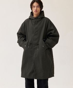 더스티 워시드 피쉬테일 파카_카키