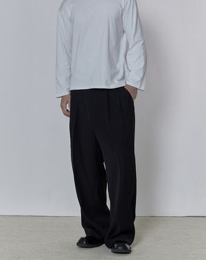 로프 와이드 오리엔탈 슬랙스 _ 블랙