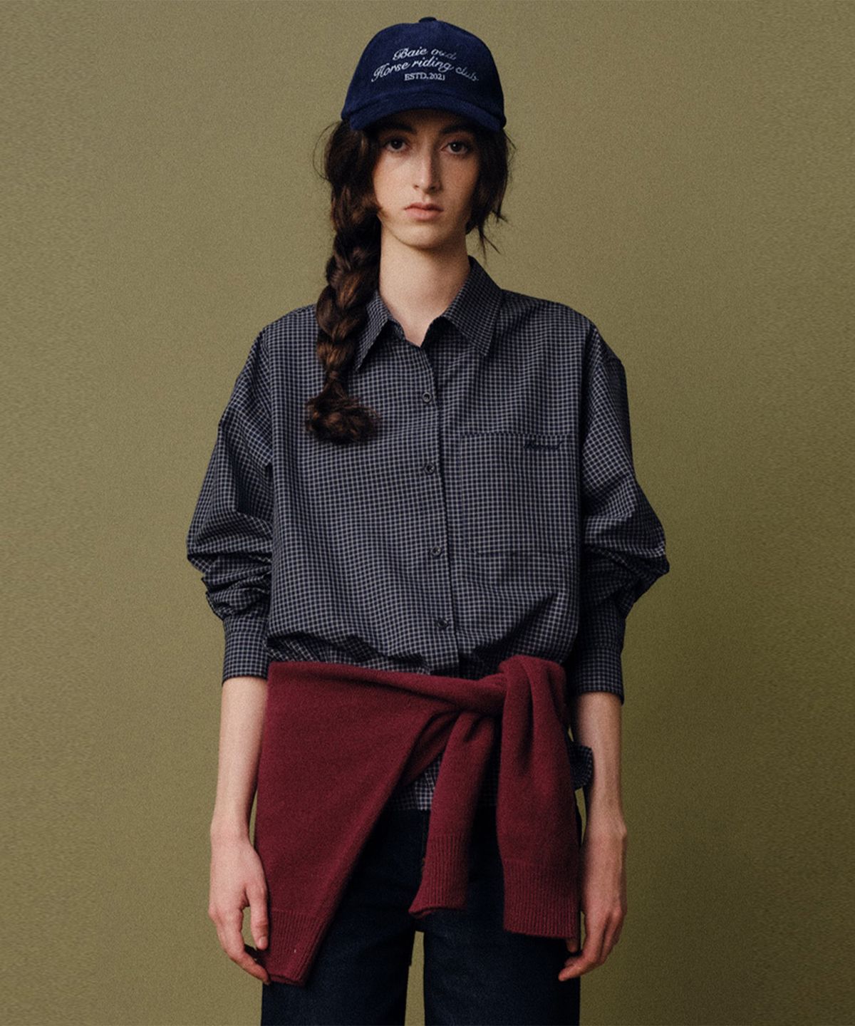 베이오드(BAIE OUD) Classic check shirts_navy