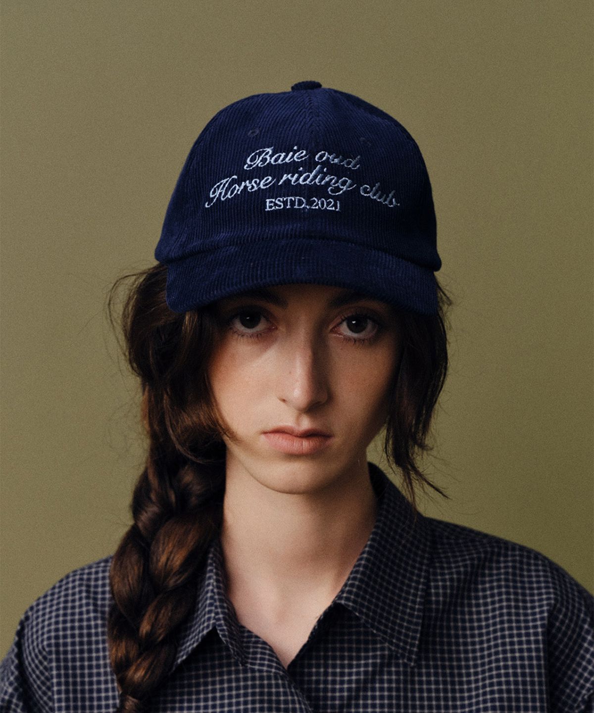 베이오드(BAIE OUD) Corduroy horse riding club ball cap_navy