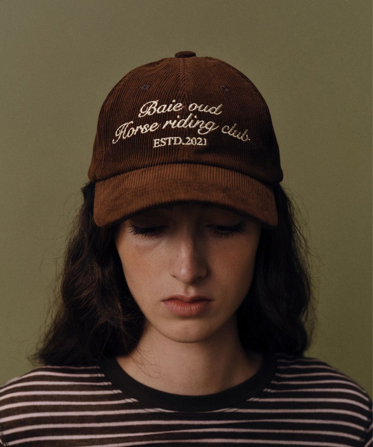 베이오드(BAIE OUD) Corduroy horse riding club ball cap_brown