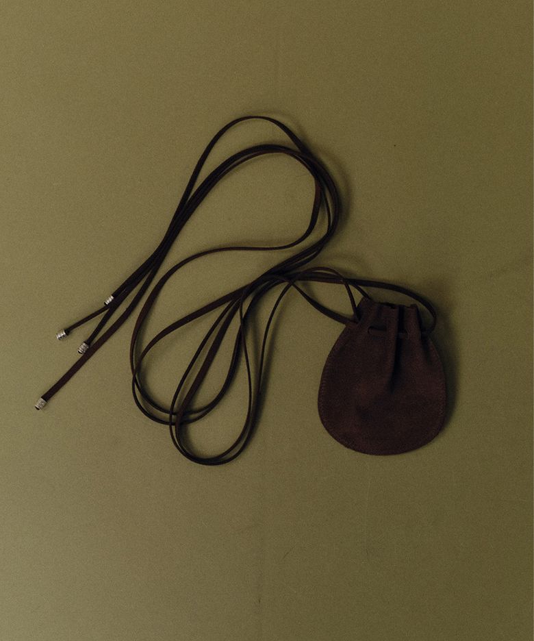 Suede cowhide mini bag_brown