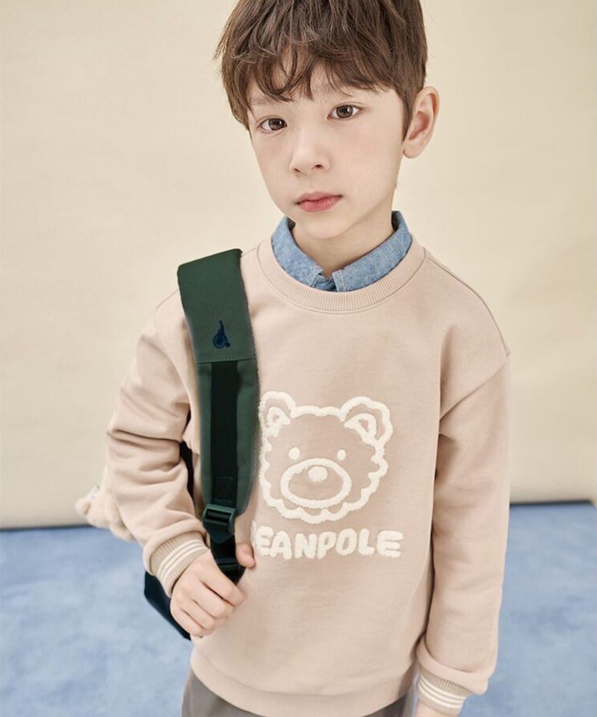 빈폴 키즈(BEANPOLE KIDS) 자수 곰돌이 폴키 스웨트 셔츠  베이지 (BI5X41U08A) (BI5X41U08A) (BI5X41U08A)