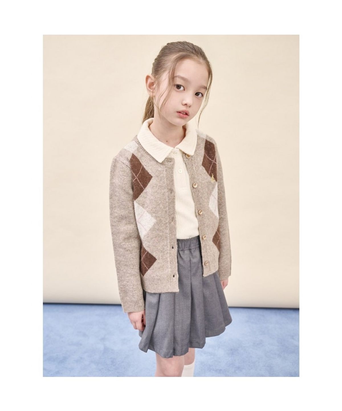빈폴 키즈(BEANPOLE KIDS) 여아 아가일 카디건  베이지 (BI5X5AG01A)