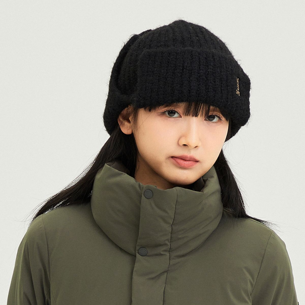 디오디(DOD) 코지 울 이어 플랩 비니(BLACK)