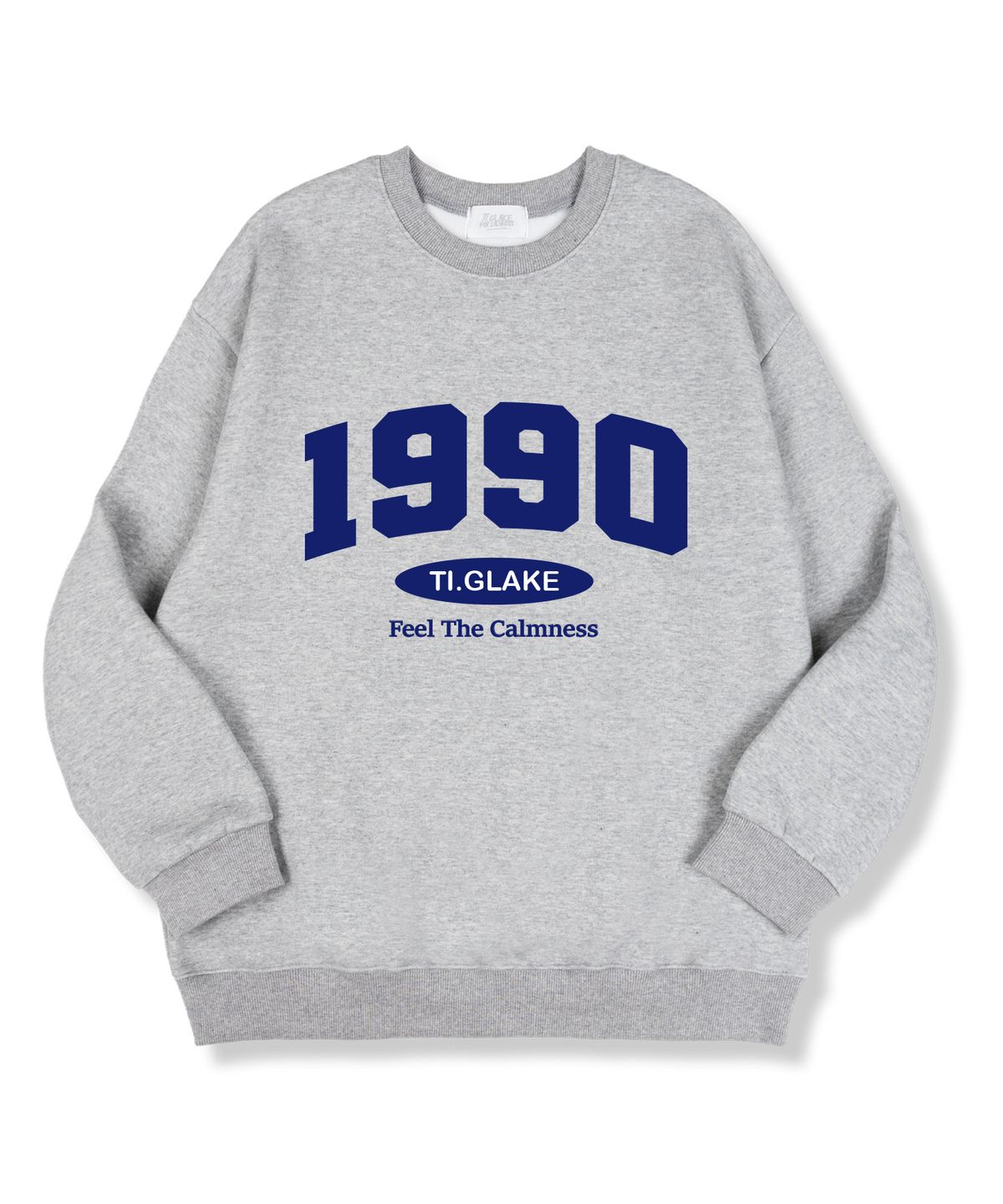 티글레이크(TI.GLAKE) 1990캄니스 오버핏 특양면 맨투맨 티셔츠 그레이
