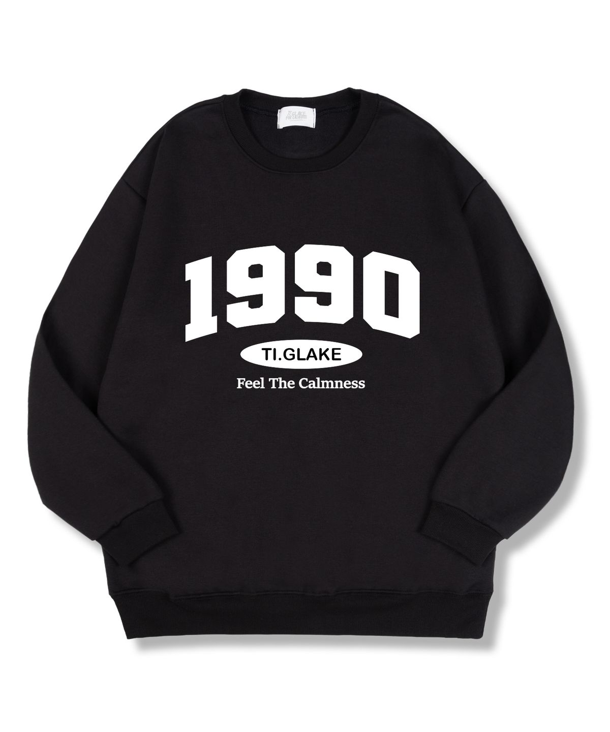 티글레이크(TI.GLAKE) 1990캄니스 오버핏 특양면 맨투맨 티셔츠 블랙