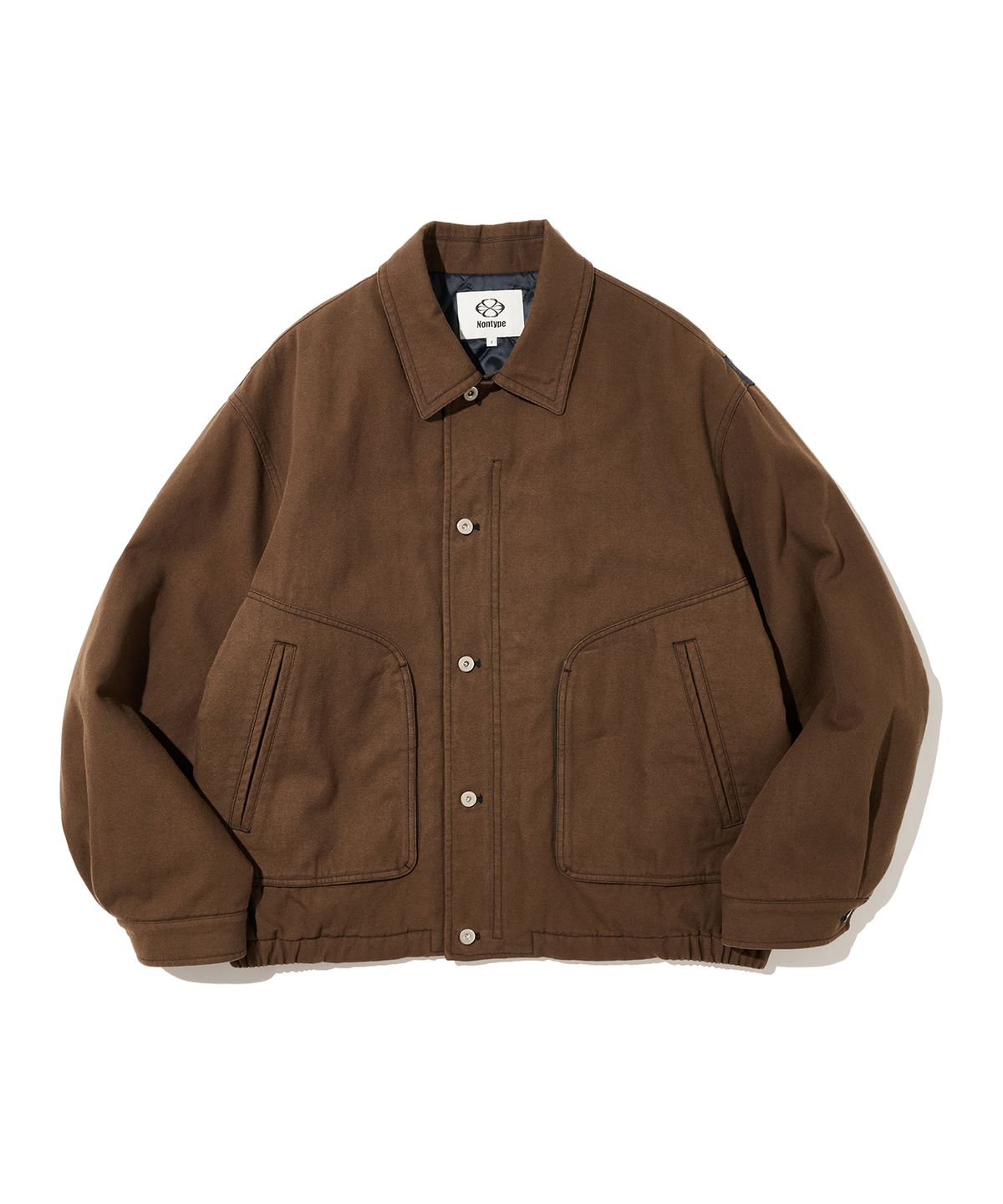 논타입(NONTYPE) CANVAS COACH BOMBER (BROWN)