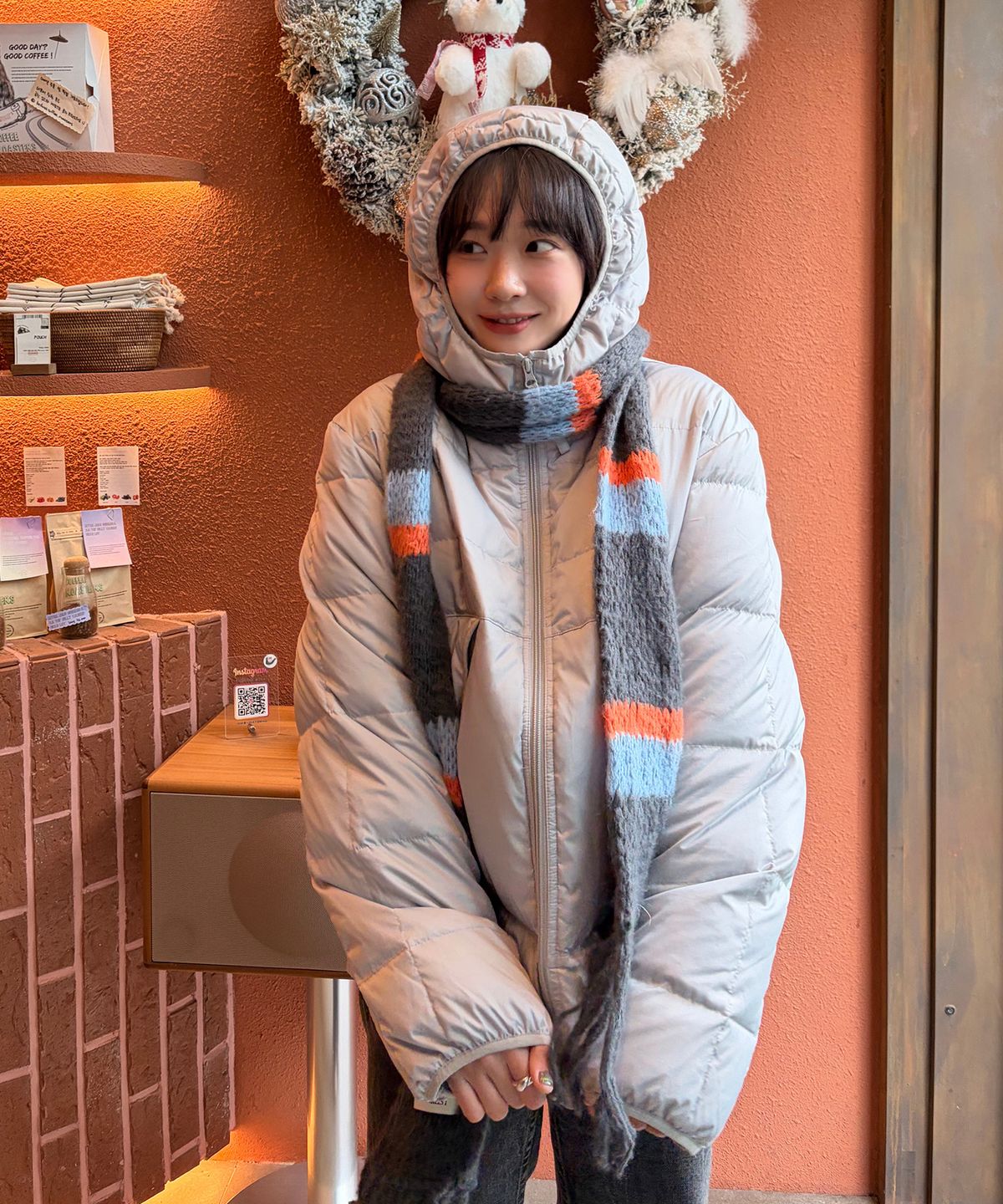 논타입(NONTYPE) BLOCK SHELL DOWN JUMPER (GREY)