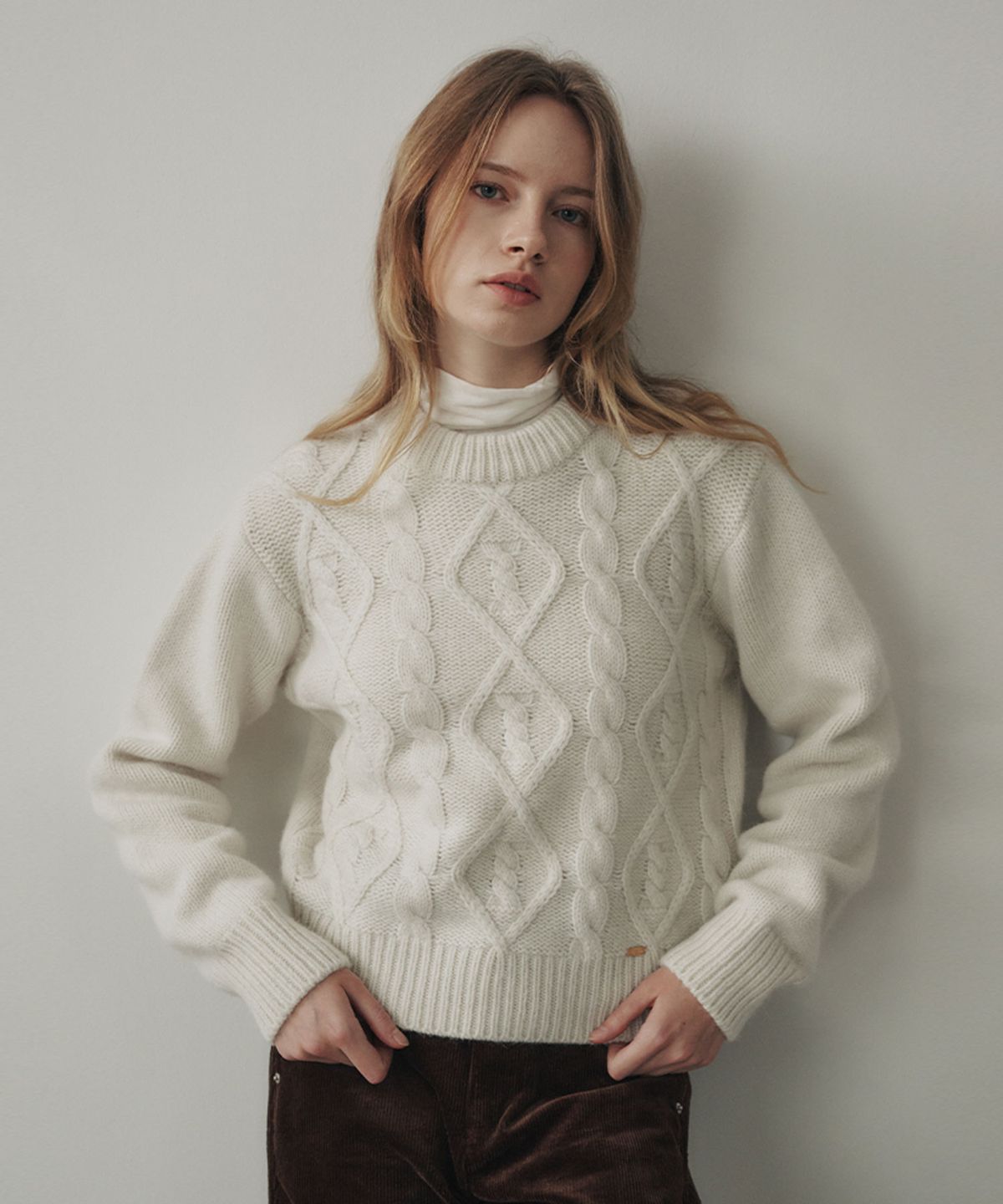 르메메(LEMEME) Alpaca Wool Blended Pullover Ivory