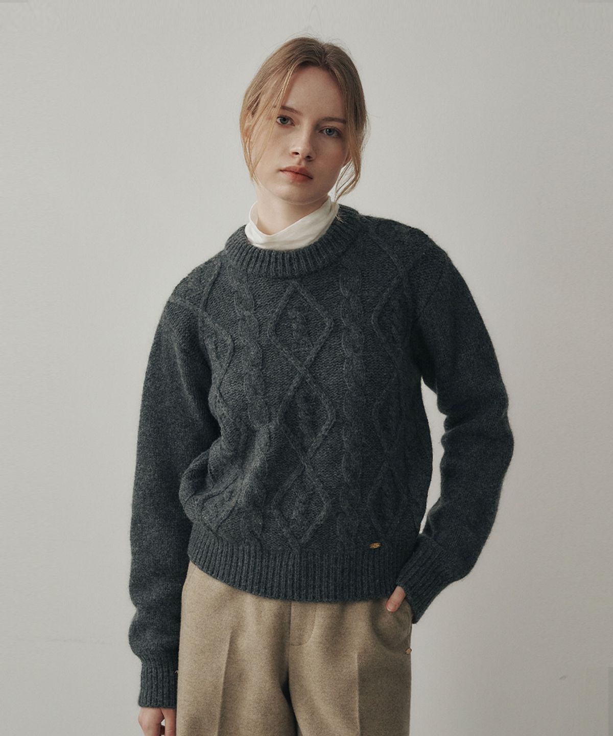 르메메(LEMEME) Alpaca Wool Blended Pullover Charcoal