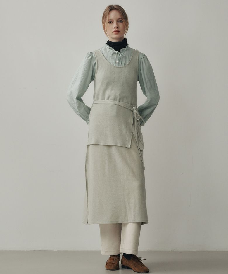 Rube Layered Wool One-Piece SageGreen