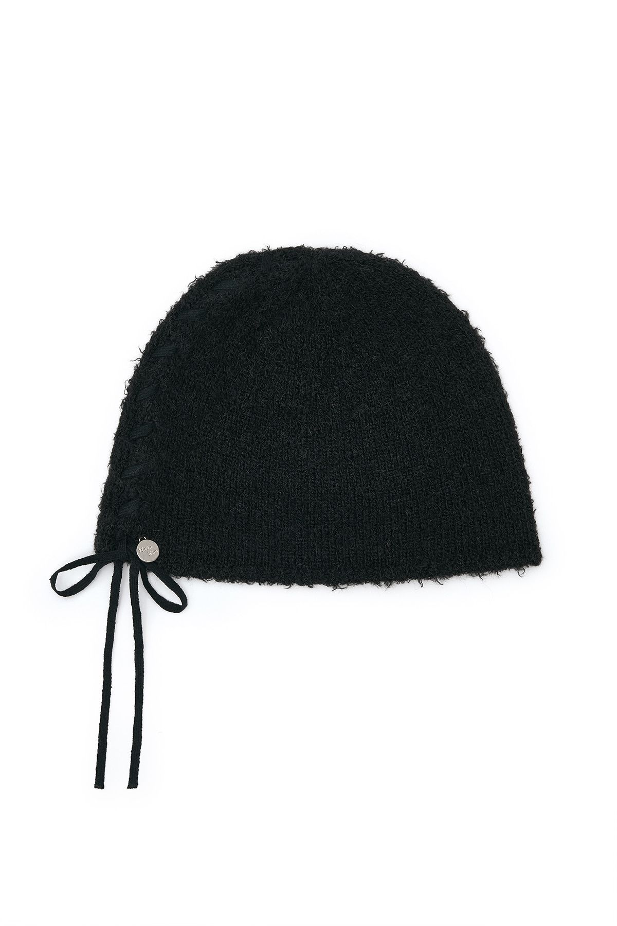 MUSINSA公式 | MATIN KIM RIBBON TIE KNIT BEANIE IN BLACK