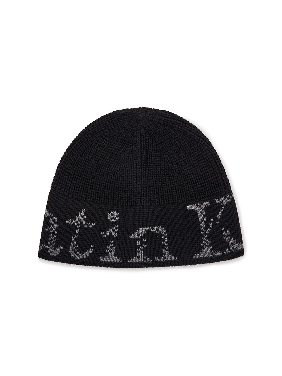MUSINSA公式 | MATIN KIM CRACKED LOGO BUCKET BEANIE IN BLACK