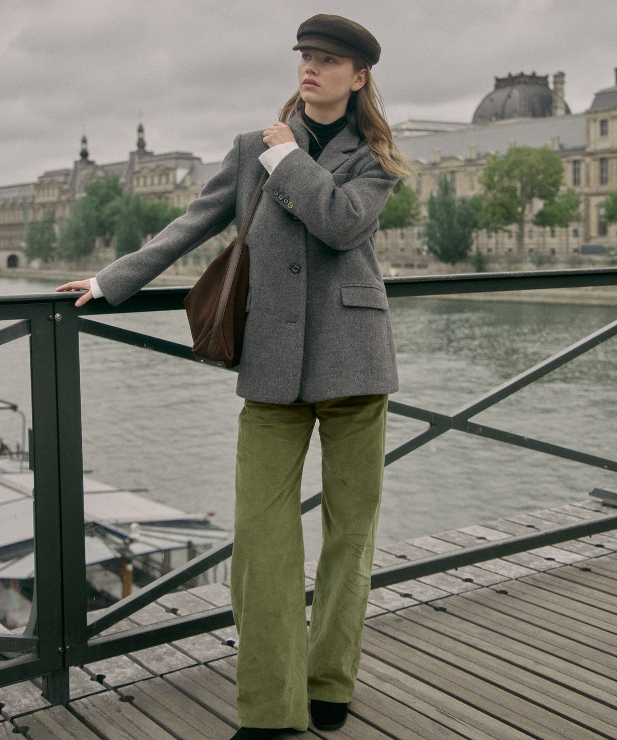 르메메(LEMEME) French Corduroy Pants Olive