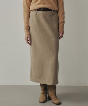 Wool Blended Ella Skirt MelangeBeige
