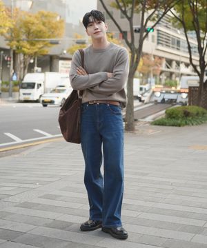 남성 세미 와이드핏 데님 팬츠 (INDIGO) (HB9DP07)