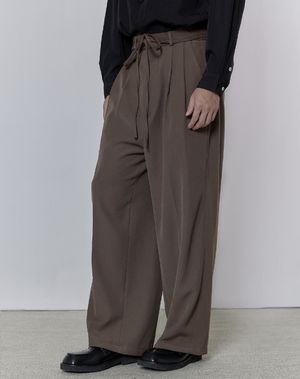 로프 와이드 오리엔탈 슬랙스 _ 브라운