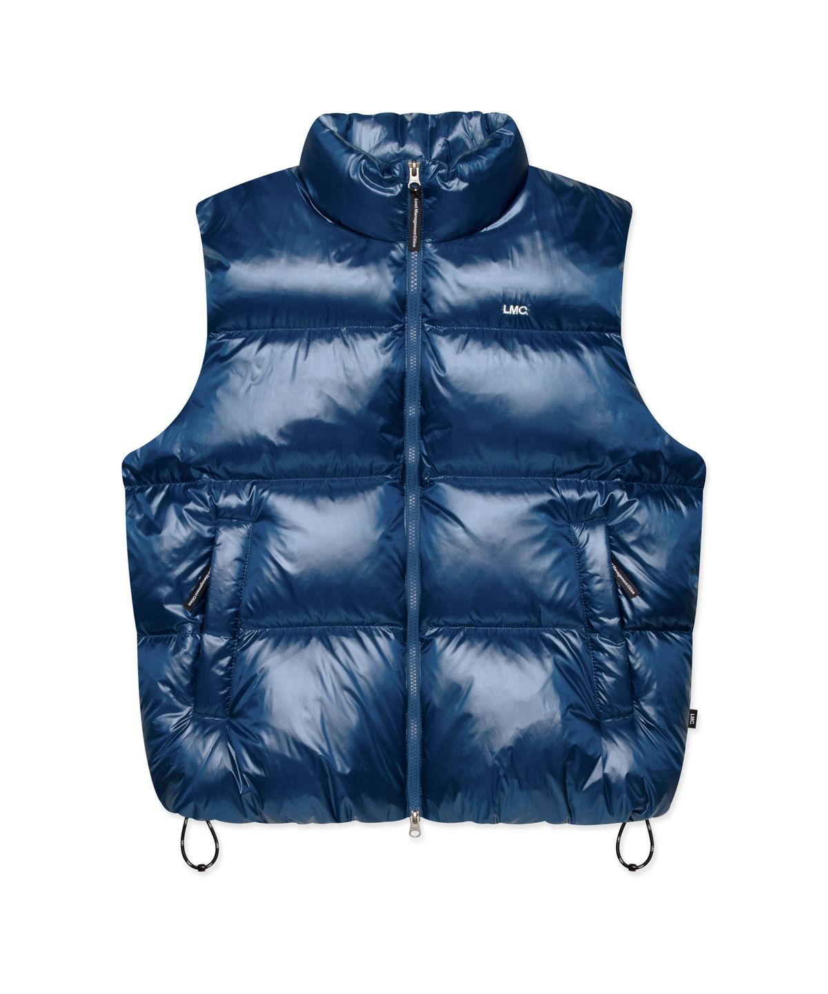 엘엠씨(LMC) OG GLOSSY PUFFER DUCK DOWN VEST blue