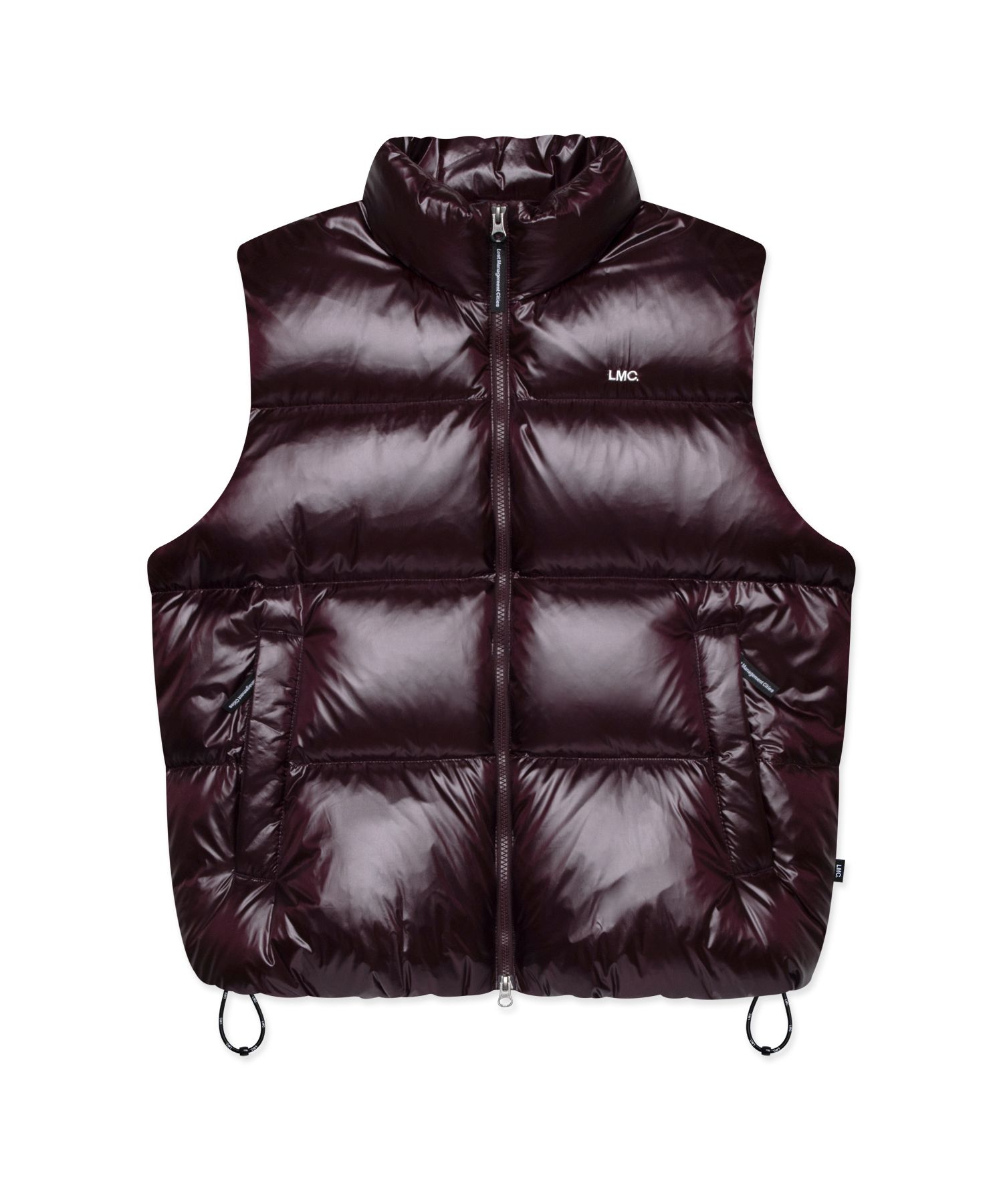 MUSINSA公式 | LMC OG GLOSSY PUFFER DUCK DOWN VEST burgundy