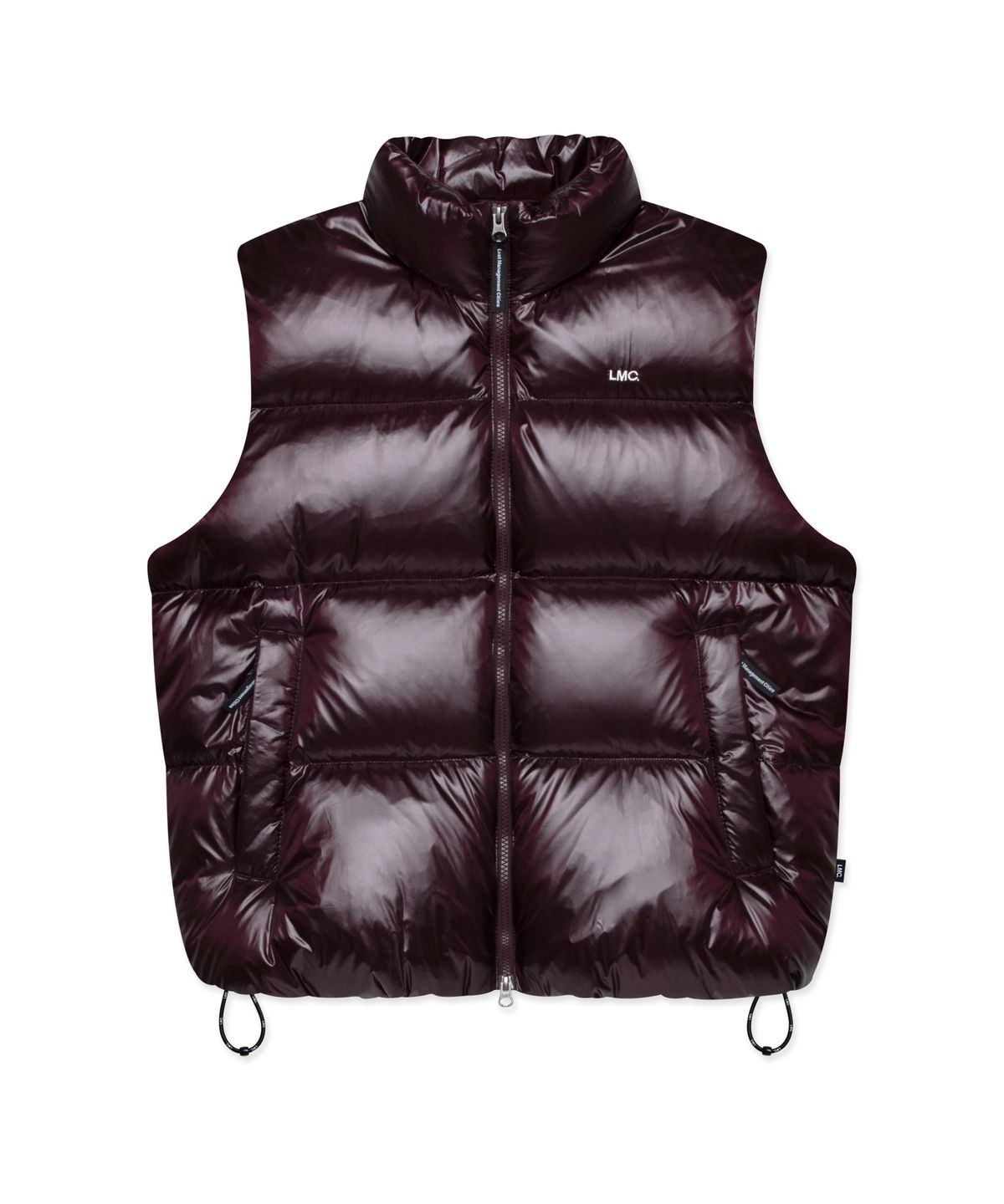 엘엠씨(LMC) OG GLOSSY PUFFER DUCK DOWN VEST burgundy