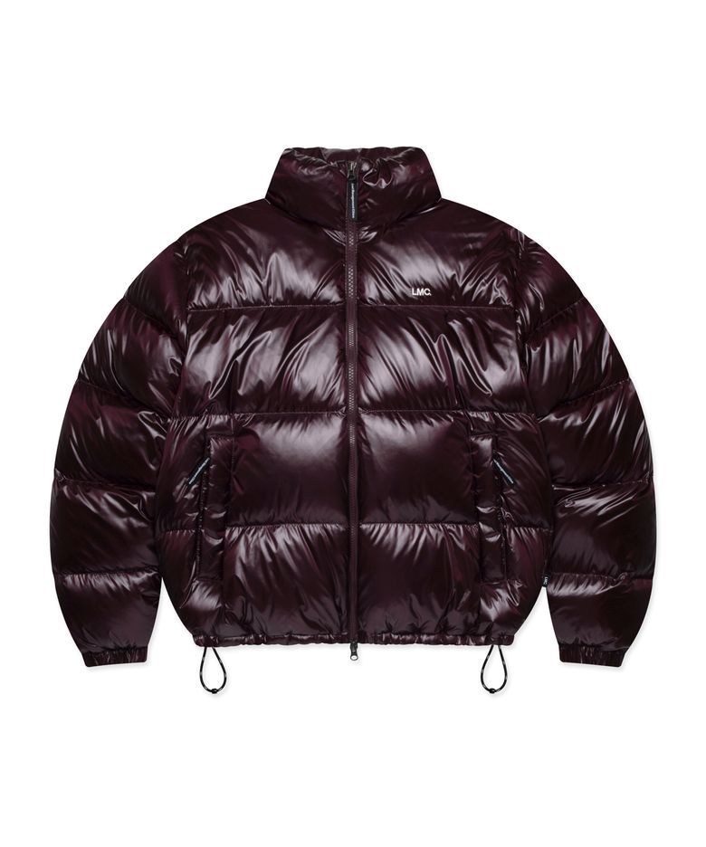 OG GLOSSY PUFFER DUCK DOWN PARKA burgundy
