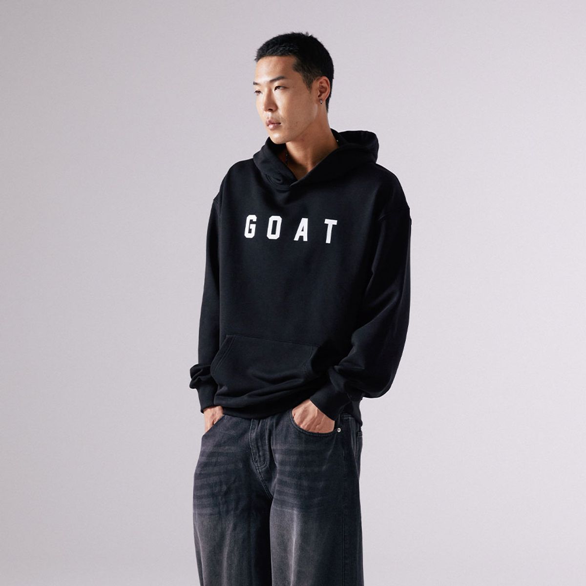멜로우컨셉(MELLOW CONCEPT) H66 GOAT 후드티 블랙