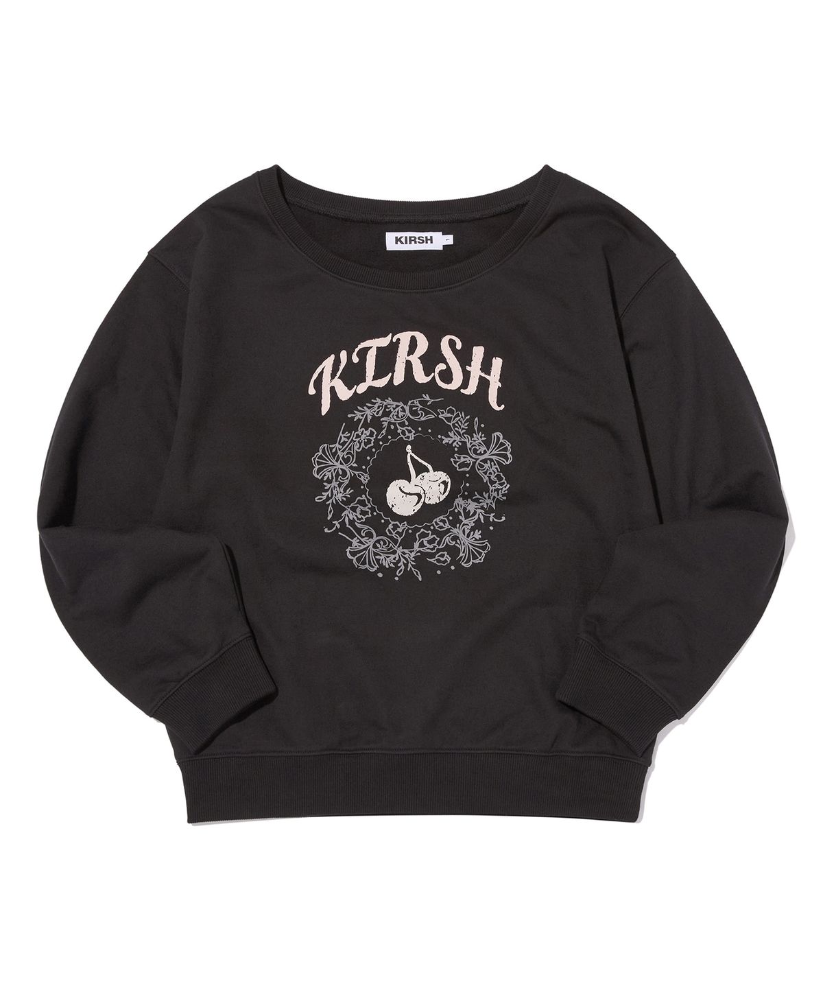 키르시(KIRSH) 빈티지그래픽 오프숄더 스웻셔츠 [블랙]