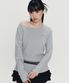 와플 보트넥 롱슬리브 [멜란지 그레이]