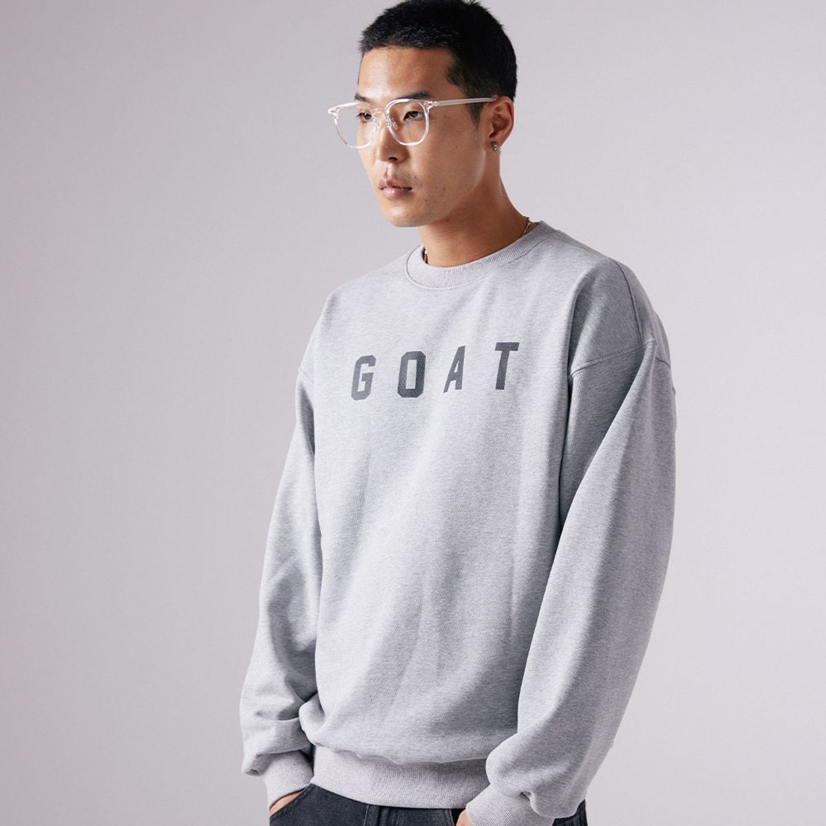 멜로우컨셉(MELLOW CONCEPT) M66 GOAT 맨투맨 메란지그레이
