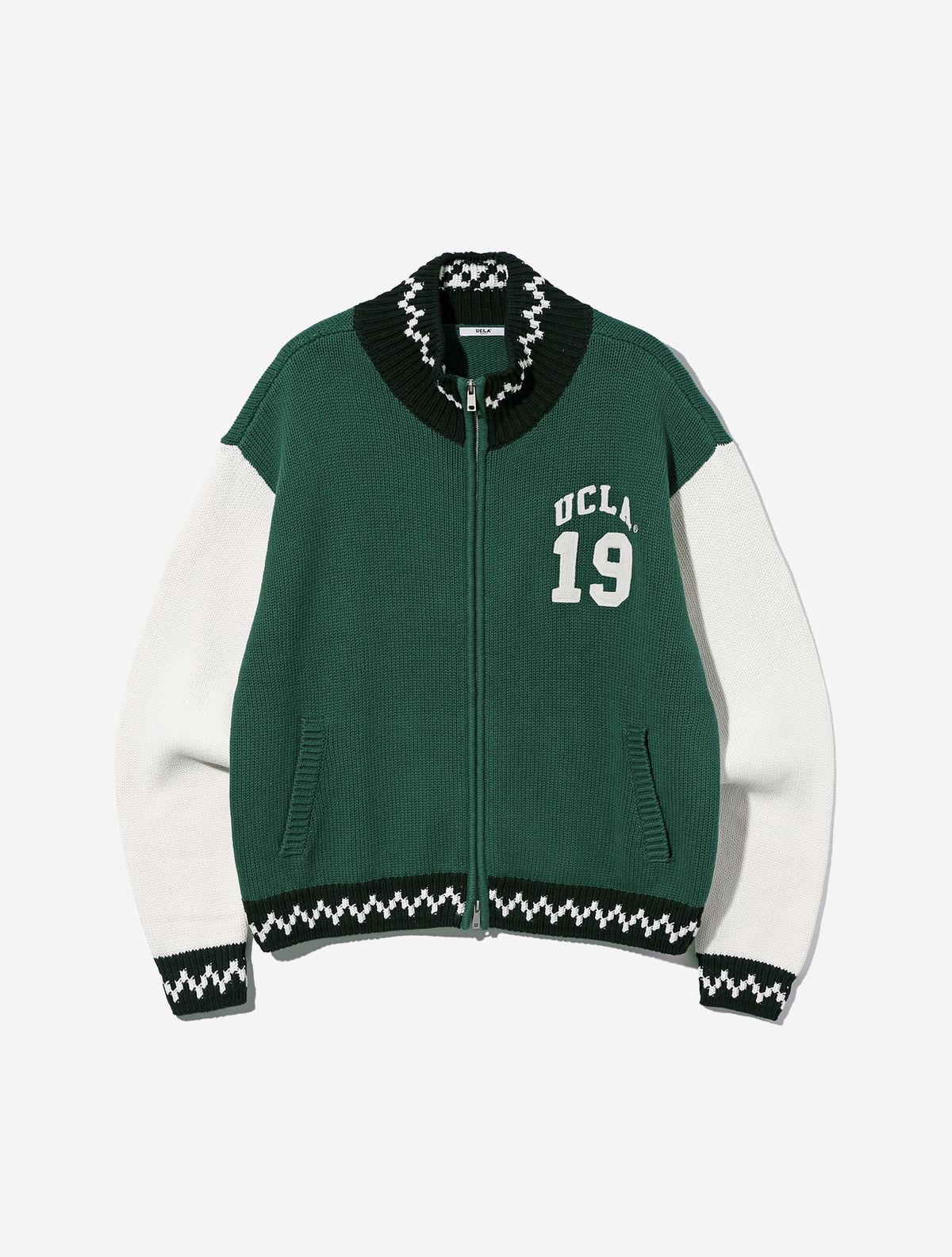 유씨엘에이(UCLA) 남녀공용 1919 UCLA 니트 바시티 점퍼[GREEN](UB9GD43)