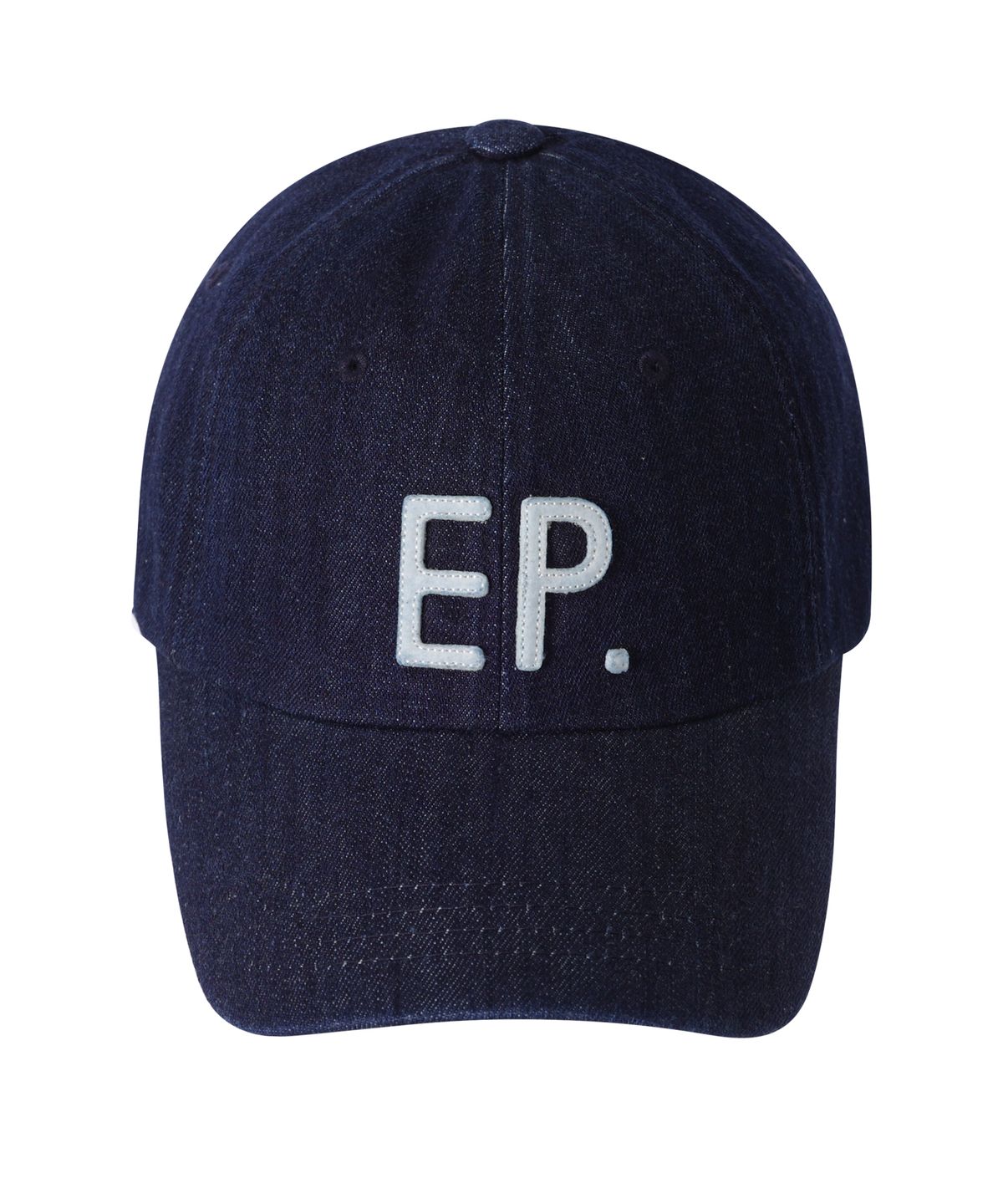 이피디벨롭(EPDEVELOP) EP 아플리케 데님 워시드 볼캡 딥 인디고