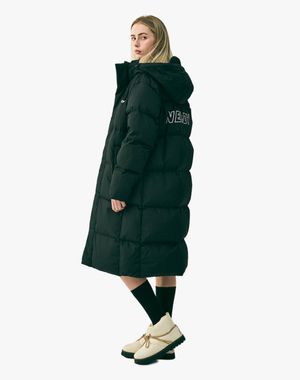 솔리드 롱다운 자켓 블랙