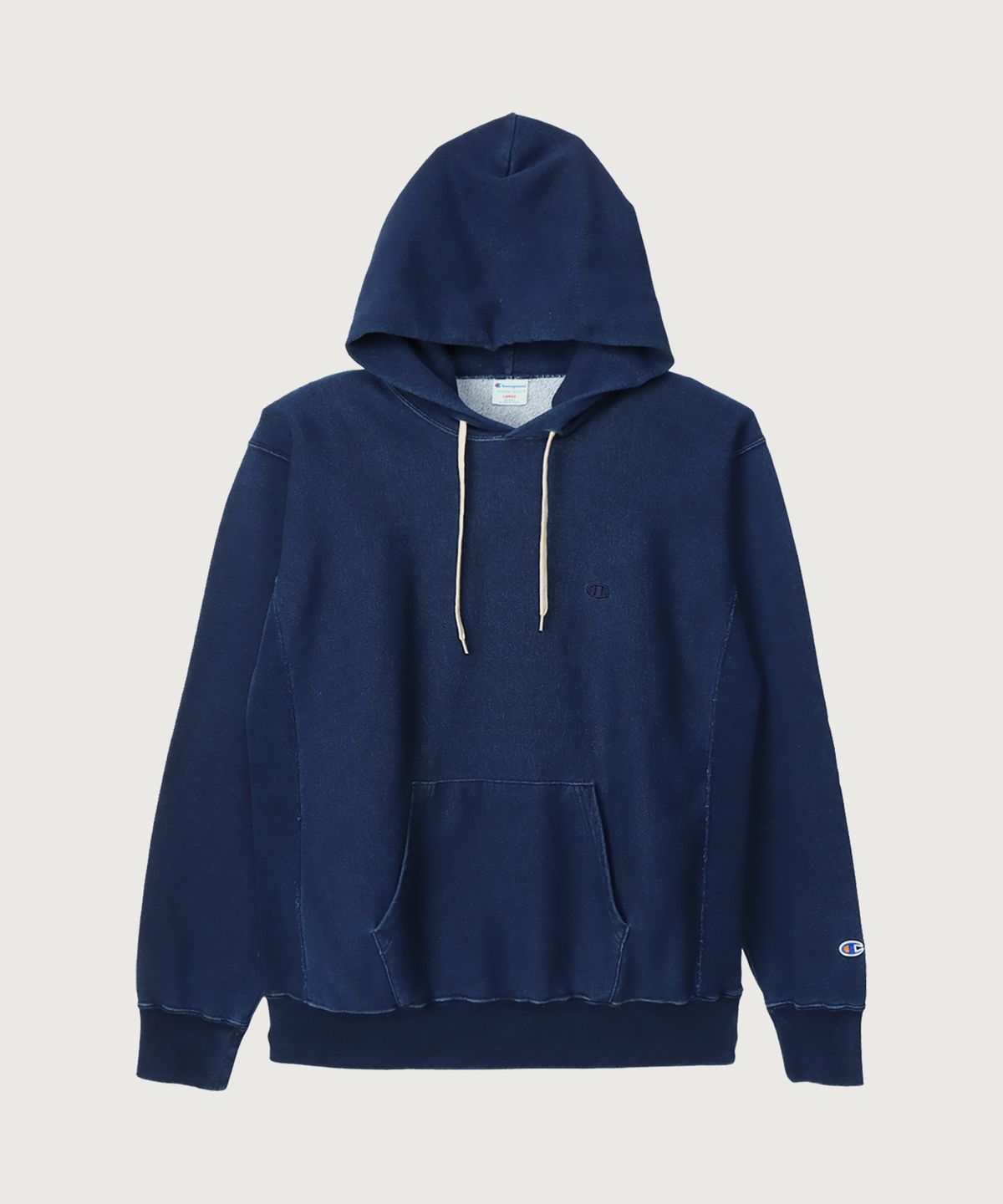 챔피온(CHAMPION) 리버스위브 루즈핏 스티치 후드 티셔츠 Indigo