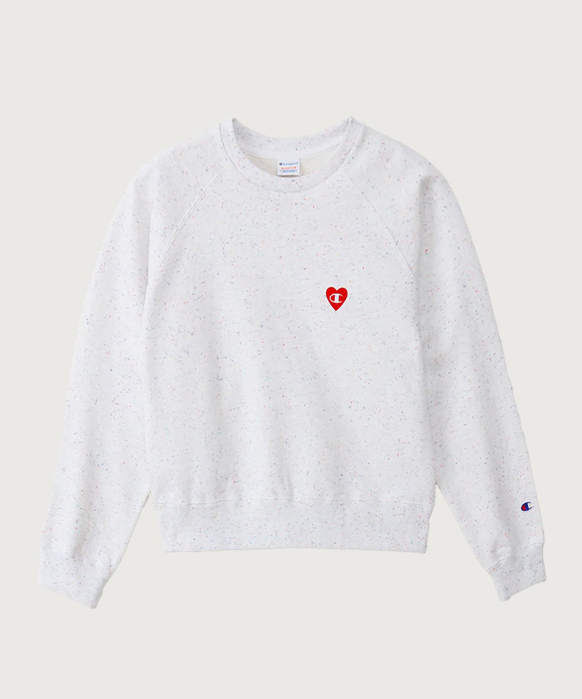 챔피온(CHAMPION) 여성 하트 로고 루즈핏 스웨트셔츠 White