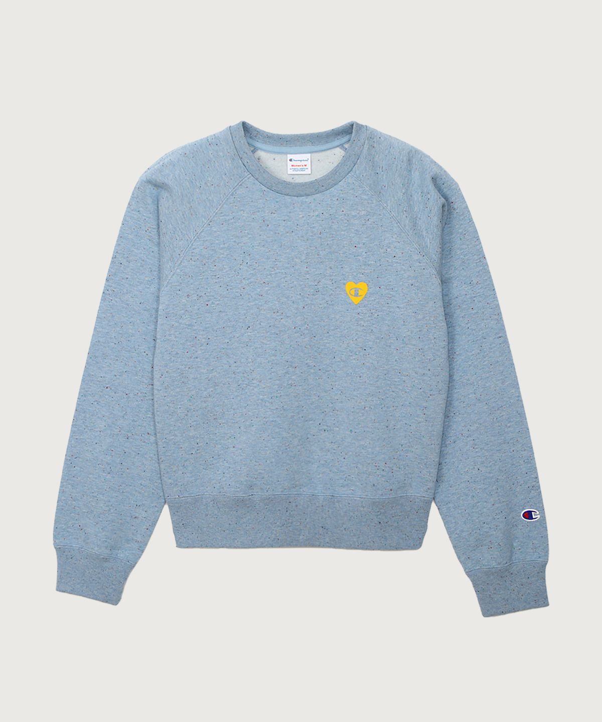 챔피온(CHAMPION) 여성 하트 로고 루즈핏 스웨트셔츠 Light Blue