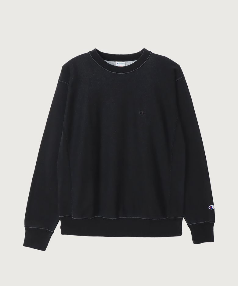 리버스위브 루즈핏 스티치 크루넥 스웨트셔츠 Off Black