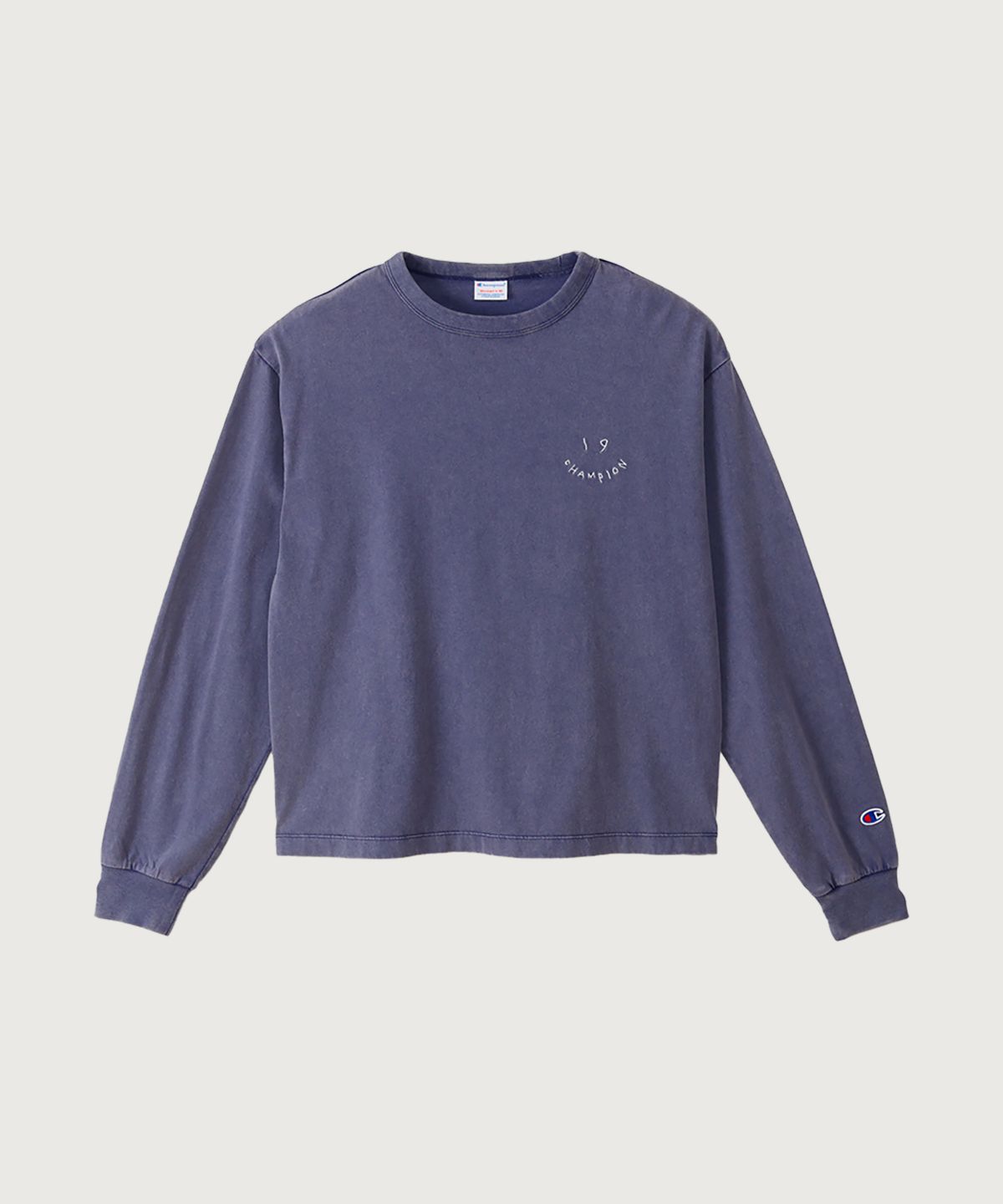 챔피온(CHAMPION) 여성 아치 로고 루즈핏 워싱 롱슬리브 Navy