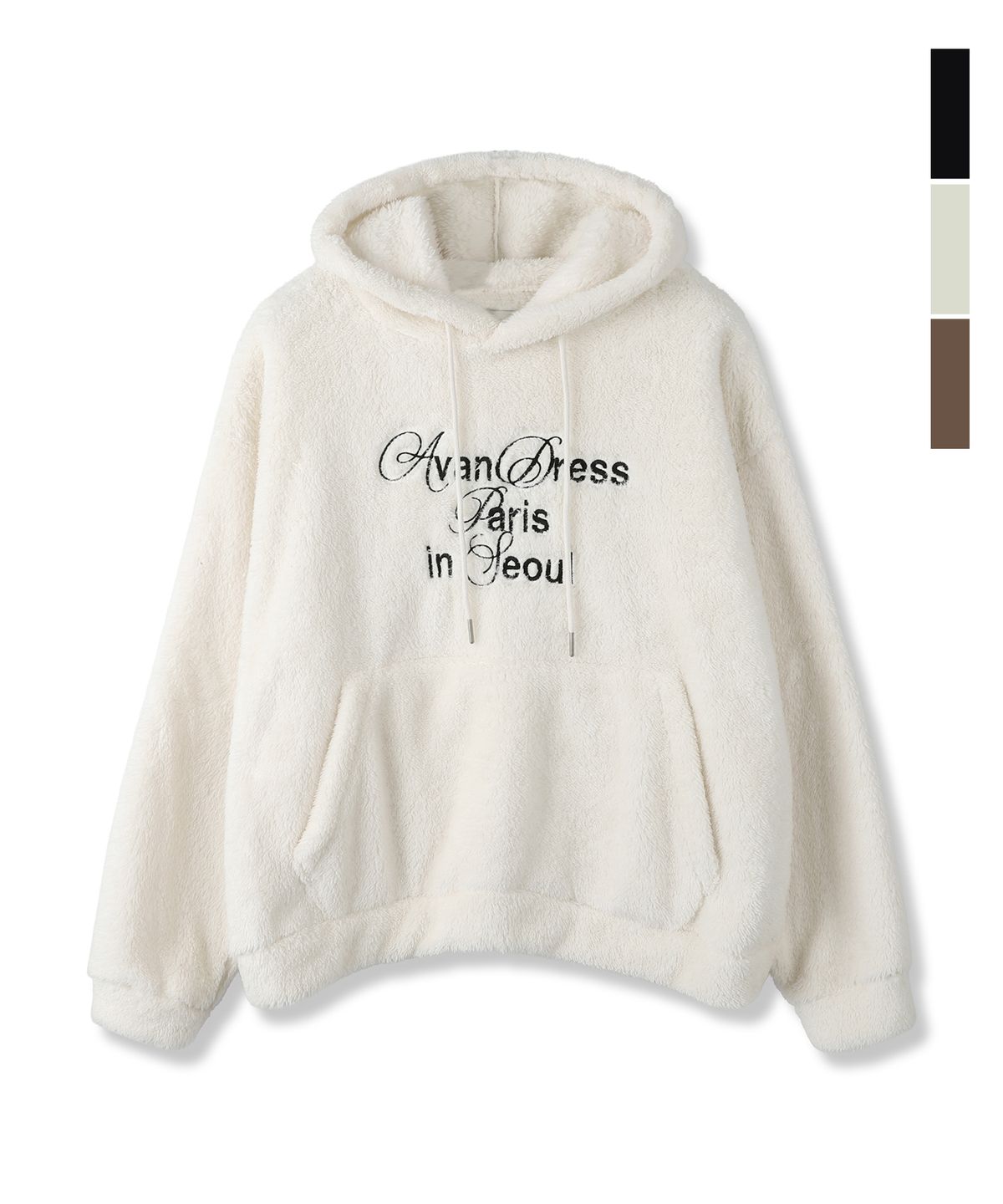어반드레스(AVANDRESS) Furry Script Hoody_3Colors