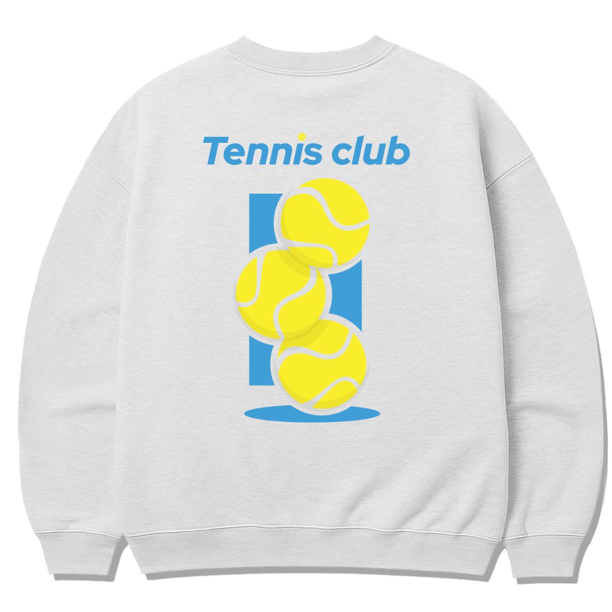스플래시코드(SPLASHCODE) 헤비 크루넥 맨투맨 멜란지화이트 - 테니스 클럽 블루(Tennis Club Blue)
