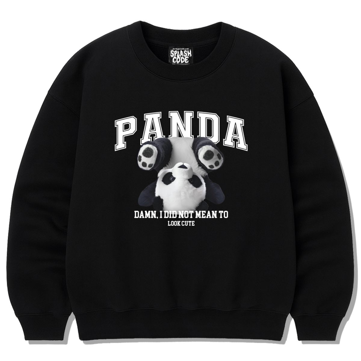 스플래시코드(SPLASHCODE) 헤비 크루넥 맨투맨 블랙 - 팬더(Panda)
