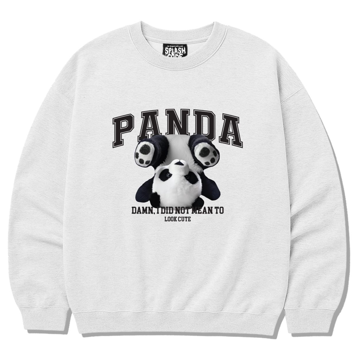 스플래시코드(SPLASHCODE) 헤비 크루넥 맨투맨 멜란지화이트 - 팬더(Panda)
