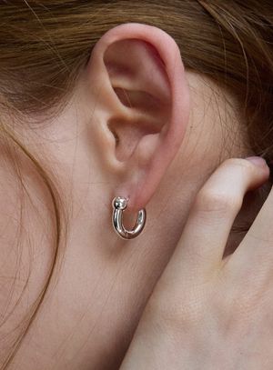 [실버925] 도트 라인 귀걸이