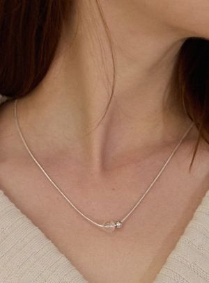 [실버925] 버블 듀 슬라이딩 롱 목걸이