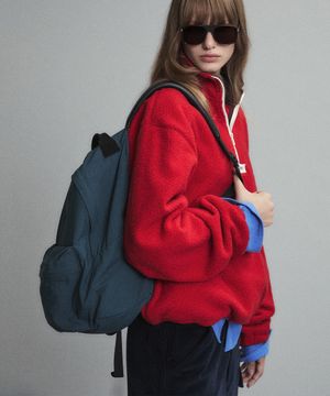 COLOR BLOCK HALF-ZIP FLEECE RED