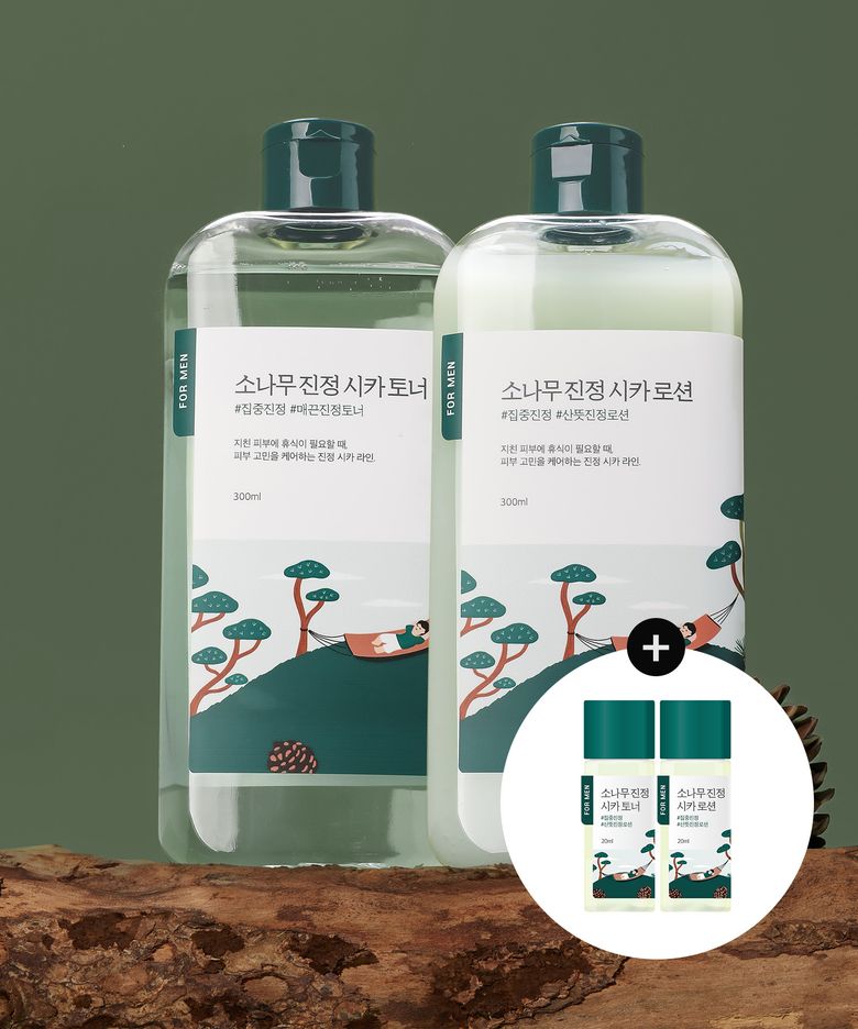 포 맨 소나무 진정 시카 토너 로션 대용량 2종 세트(+토너/로션 20ml 증정)