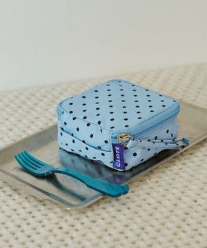 미니 큐브 파우치 - 도트 블루