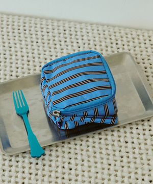 미니 큐브 파우치 - 스트라이프 다크블루